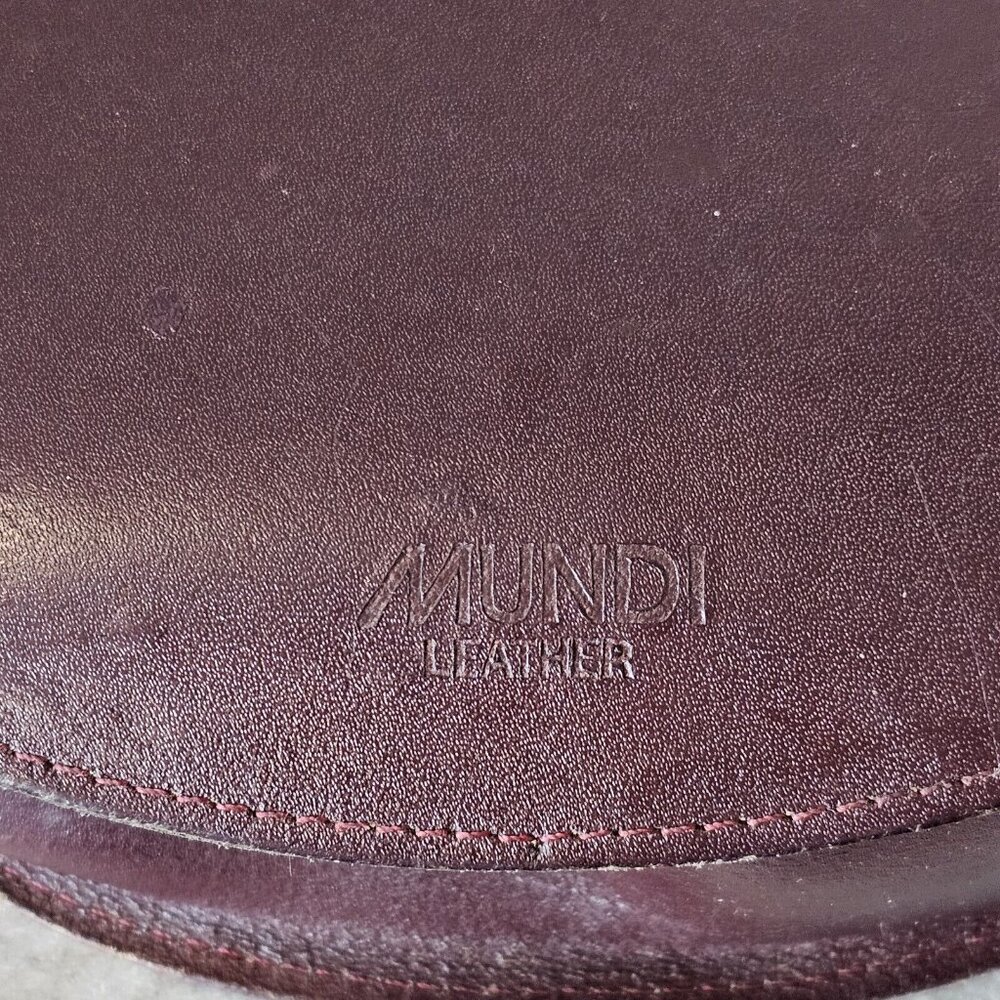 Vintage 80s Oxblood Leather Saddle Bag Purse‎ W Wallet Half Moon Brazil Boho - Picture 9 of 16